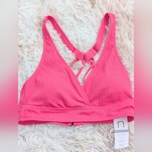 NWT,Next By Athena,Pink, Ribbed, Padded, Racerback Swim Top-Womens Sizes XL/XL